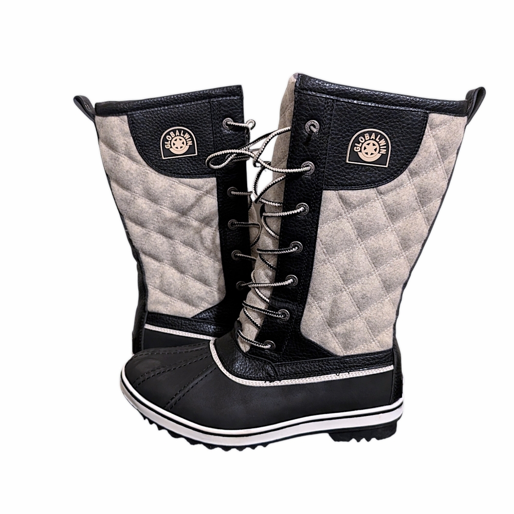 Global Win Black and Gray Winter Boots